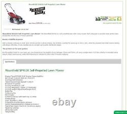 Mountfield SP465R self propelled roller rotary mower. Honda, good working order