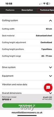 Mountfield SP555V Self Propelled 51cm Cut Petrol Mower