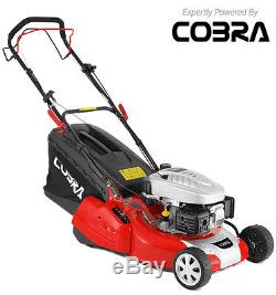 New Cobra RM46SPC 46cm Self Propelled Petrol Rear Roller Lawnmower. Free Oil