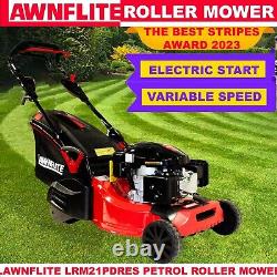 PETROL ROLLER MOWER SELF PROPELLED LAWNFLITE LRM21PDRES ELECTRIC START 21in