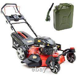 Petrol Lawn Mower 20 Fox Quad-Cut Self Propelled 196cc & Jerry Can