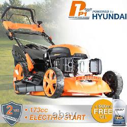 Petrol Lawn Mower Electric Start Lawnmower Mulch 20 Hyundai 173cc engine