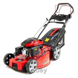 Petrol Lawn Mower Fox Quad-Cut 22 Electric Start Self Propelled & Jerry Can