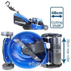 Petrol Lawn Mower Roller Self Propelled Electric Start 48cm HYM480SPER
