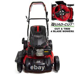 Petrol Lawn Mower Self Propelled 4 Blades Turbo Fox 18 46cm 139cc Lawnmower