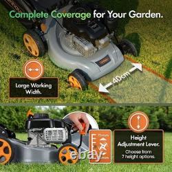 Petrol Lawnmower 132cc Self Propelled Lawn Mower for All Types of Grass/Garden