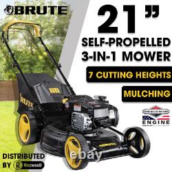 Petrol Lawnmower 21 Self Propelled Mower 150cc 3 In 1 BRUTE RocwooD Mulching