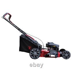 Petrol Lawnmower Self Propelled RocwooD 173cc 20 Mower Mulching Plus FREE Oil