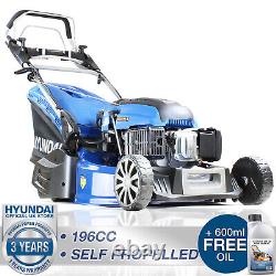 Petrol Roller Lawn Mower Self Propelled 196cc, 21 53cm Lined Cut Lawnmower