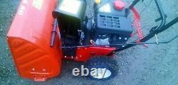 Petrol snow blower / thrower two stage pedestrian self propelled standby machine