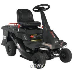 Ride-On Petrol Lawn Mower, 24 Compact With Catch Box, Grass Box, Adjustable Hei