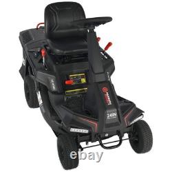 Ride-On Petrol Lawn Mower, 24 Compact With Catch Box, Grass Box, Adjustable Hei