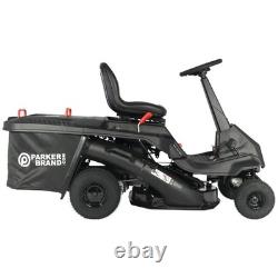 Ride-On Petrol Lawn Mower, 24 Compact With Catch Box, Grass Box, Adjustable Hei