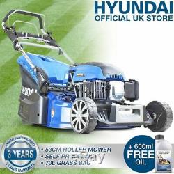 Roller Petrol Lawn Mower 53cm 21 530mm Cut 173cc Self Propelled Lawnmower