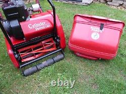 SUFFOLK PUNCH 14s 35cm 14 CYLINDER PETROL LAWNMOWER SELF PROPELLED & GRASS BOX