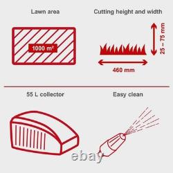 Scheppach MS161-46 Self-Propelled Petrol Lawn Mower, 46cm, Mulching, 55L Bag