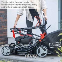Scheppach MS161-46 Self-Propelled Petrol Lawnmower, 46cm, Mulching, 55L Bag
