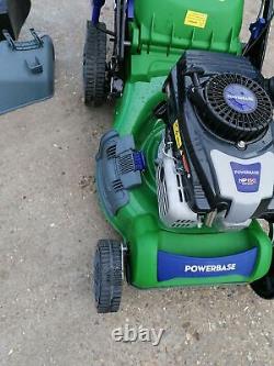 Self Propelled Petrol Lawnmower 46cm 149cc Lawn Mower Powerbase +Accs Used Boxed