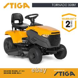 Stiga Tornado 398 M Petrol Ride-On Lawnmower 352cc 98cm/38in Deck Dual Blade