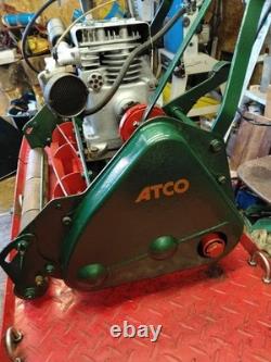 Vintage kick-start petrol Atco lawn mower. Restored and serviced