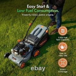 VonHaus Petrol Lawnmower 132cc Self Propelled Lawn Mower for All Types of