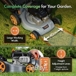 VonHaus Petrol Lawnmower 132cc Self Propelled Lawn Mower for All Types of