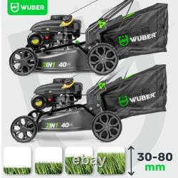 WUBER Petrol Lawn Mower 400mm Self Propelled 3HP 141cc + Electric Start GERMANY