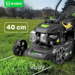 WUBER Petrol Lawn Mower 400mm Self Propelled 3HP 141cc + Electric Start GERMANY