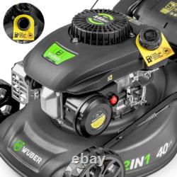 WUBER Petrol Lawn Mower 400mm Self Propelled 3HP 141cc + Electric Start GERMANY