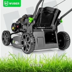 WUBER Petrol Lawn Mower 400mm Self Propelled 3HP 141cc + Electric Start GERMANY