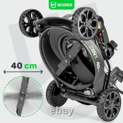 WUBER Petrol Lawn Mower 400mm Self Propelled 3HP 141cc + Electric Start GERMANY