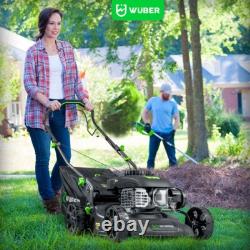 WUBER Petrol Lawn Mower 400mm Self Propelled 3HP 141cc + Electric Start GERMANY