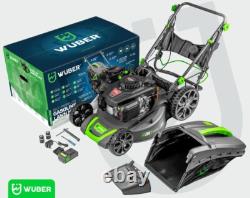WUBER Petrol Lawn Mower 510mm Electric Start 4.8HP 196cc + Mulching 70L GERMANY