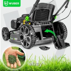 WUBER Petrol Lawn Mower 510mm Electric Start 4.8HP 196cc + Mulching 70L GERMANY