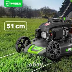 WUBER Petrol Lawn Mower 510mm Electric Start 4.8HP 196cc + Mulching 70L GERMANY