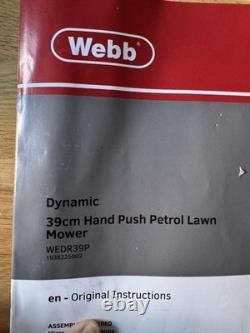 Webb Dynamic 39cm Petrol Lawnmower with Bag OP545 (6-051) New IN Box