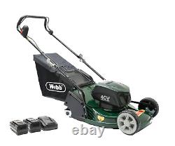 Webb Self Propelled Rear Roller Rotary Lawn Mower 2x batteries & charger