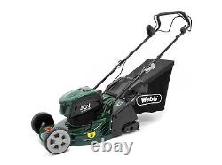 Webb Self Propelled Rear Roller Rotary Lawn Mower 2x batteries & charger