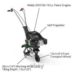 Webb WEPT360MM Self Propelled Petrol Tiller 360mm