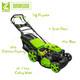 Zipper 20 Petrol Lawn Mower BRM508 Self Propelled 173cc 4.8HP