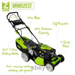 Zipper Petrol Lawn Mower 21 BRM52EST 173cc Electric Start Self Propelled